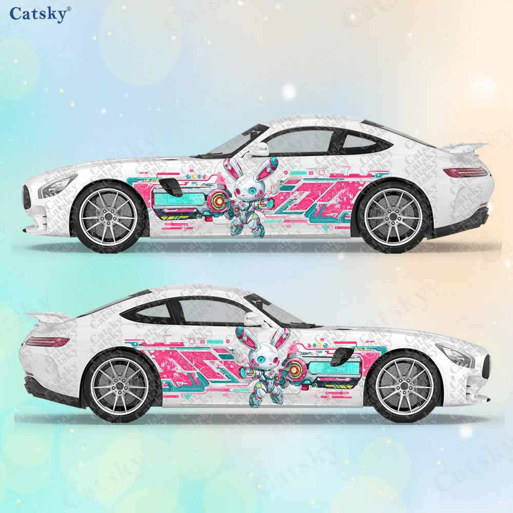 Tech Accessories For Car - 2 stuks Cyberpunk Line Tech Bunny