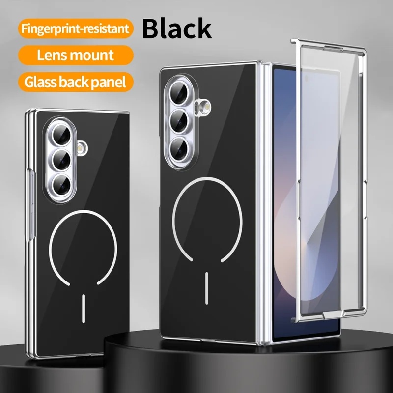 Tech Accessories Logo - Glazen Magnetische Opvouwbare Telefoonhoes voor Samsung