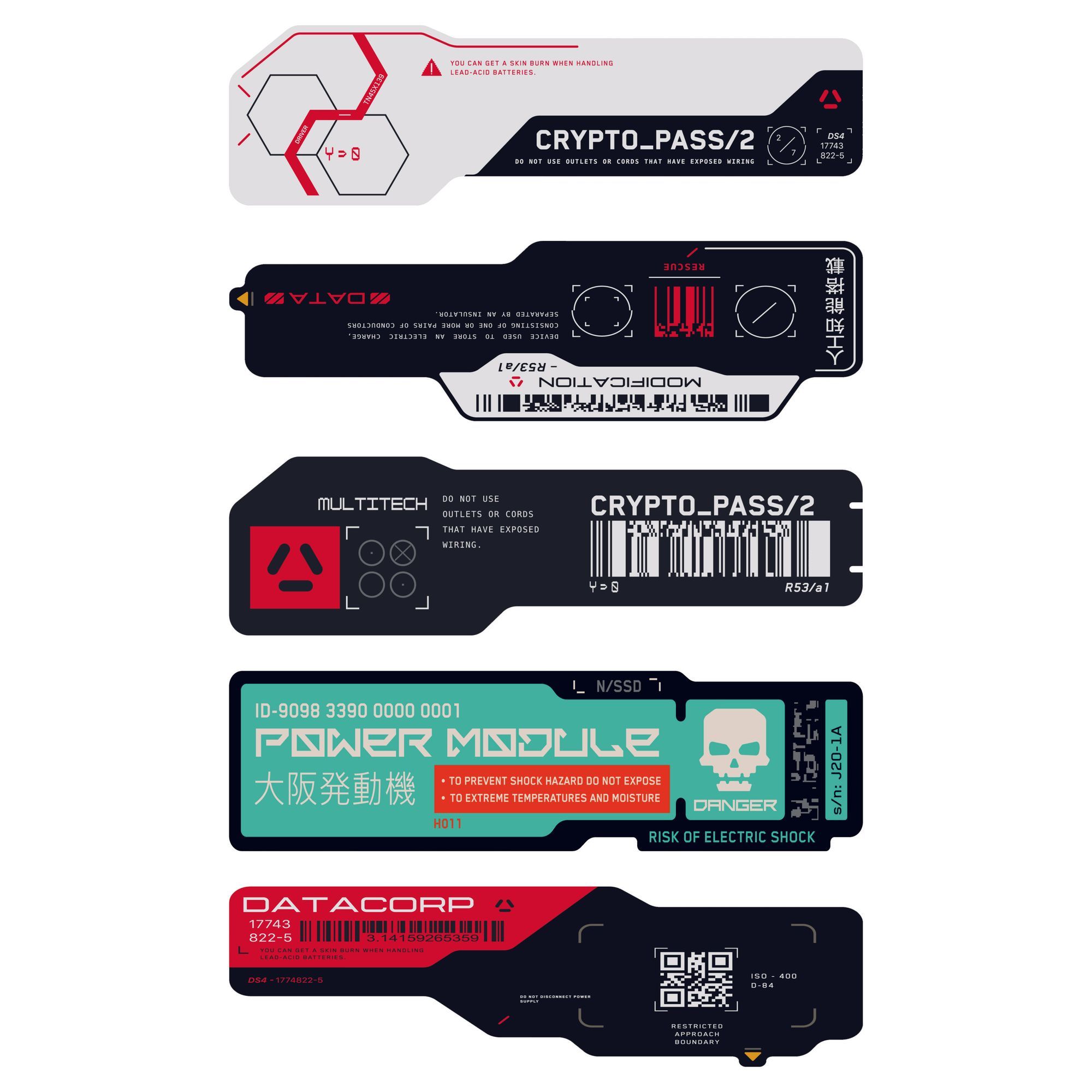 Tech Accessories For Laptop - Cyberpunk Tech QR-code vinyl sticker waterdichte