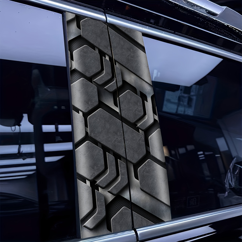Tech Accessories For Laptop - 2-delige metalen autosticker met technisch patroon: