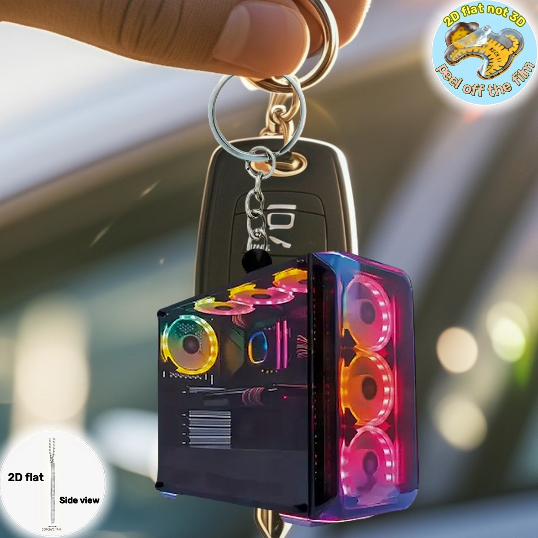 Tech Keychain Accessories - RGB Computer Host Hanger Sleutelhanger Tech