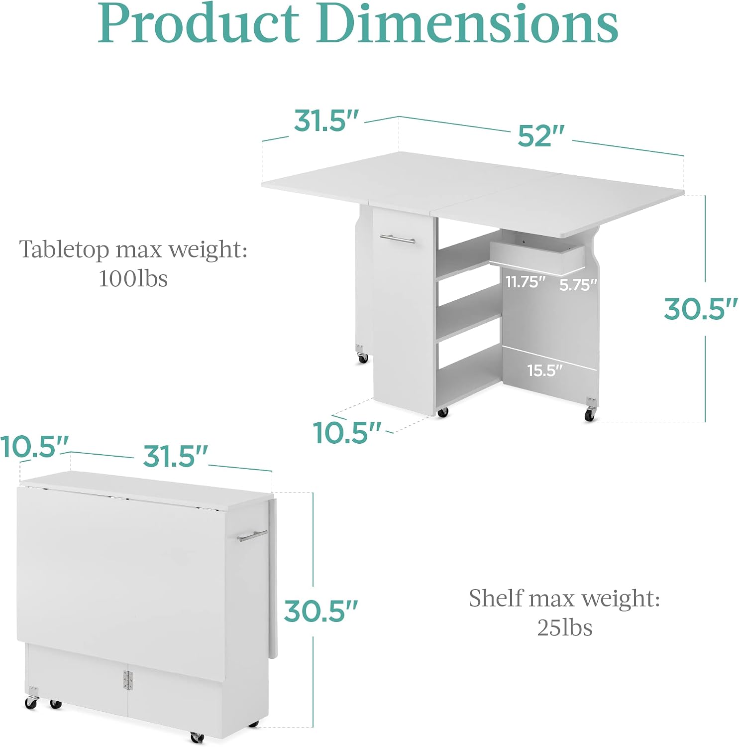 Opvouwbare eettafel, multifunc - Tech Room Accessories recensie en prijs
